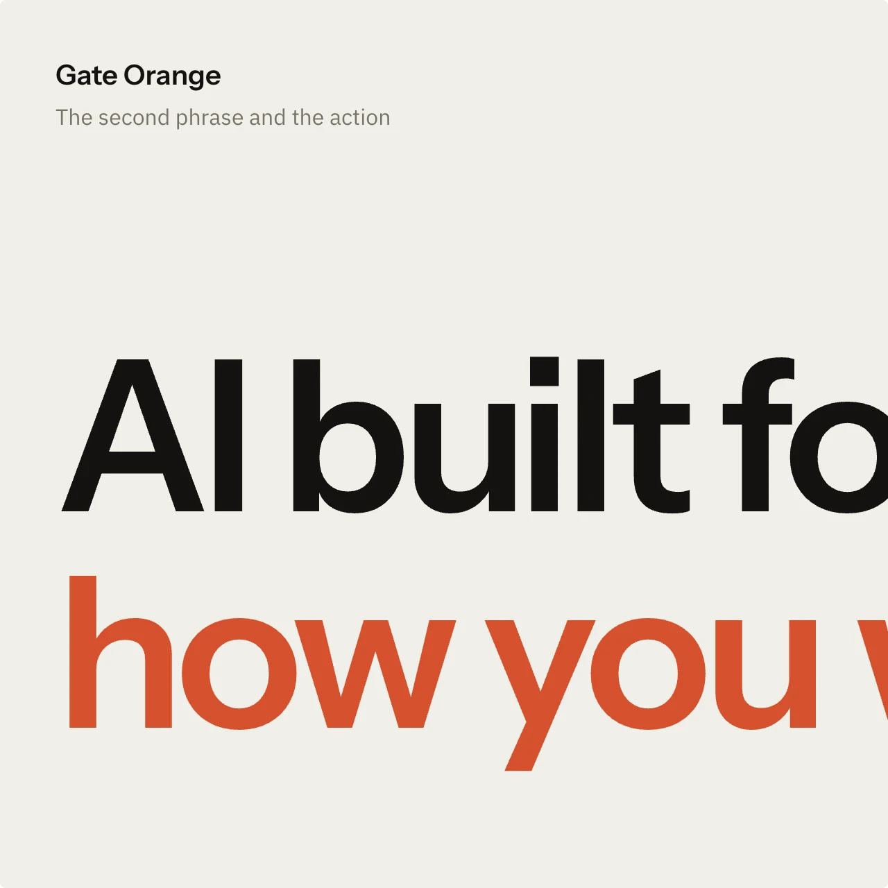 A Zeton heading with its second phrase set in Gate Orange.